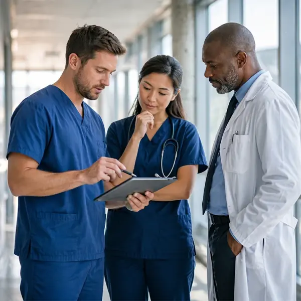 Nurse speaking with a patient